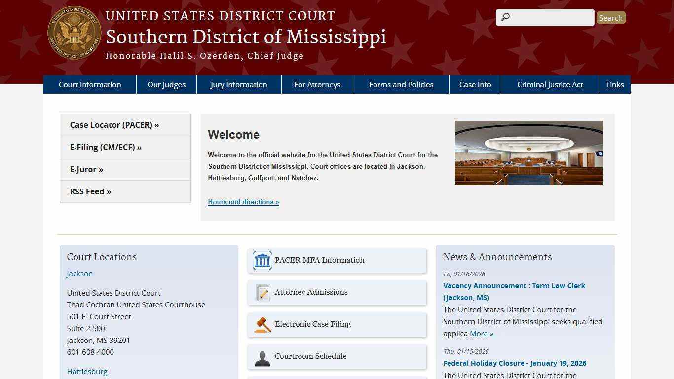 Southern District of Mississippi | United States District Court